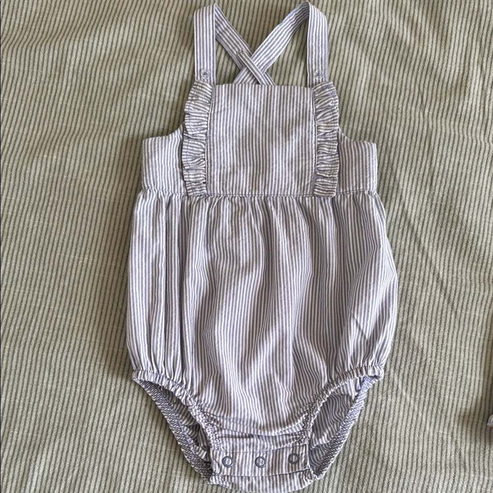 Striped Baby Romper with the matchy hat